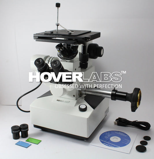 Inverted Metallurgical Microscope with Trinocular Photomicrography Attachment