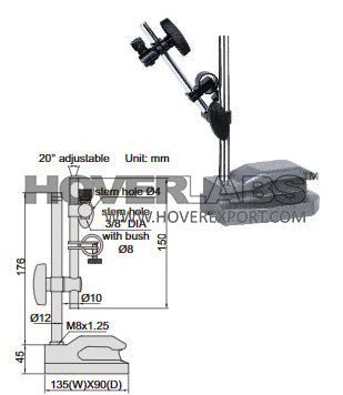 Dial Indicator Stands (Non-Magnetic) (Model No. HVO-6226)
