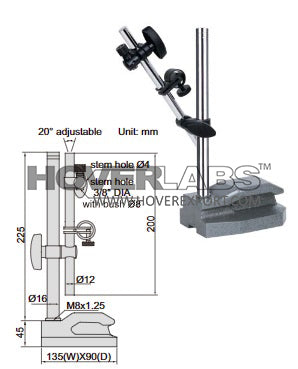 Dial Indicator Stands (Non-Magnetic) (Model No. HVO-6226)
