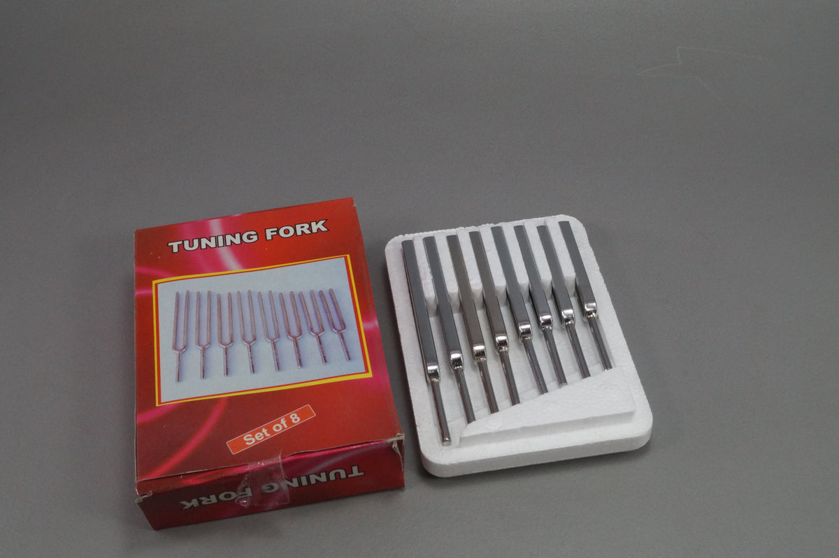 Tuning Forks Set Chrome Plated- Set of 8