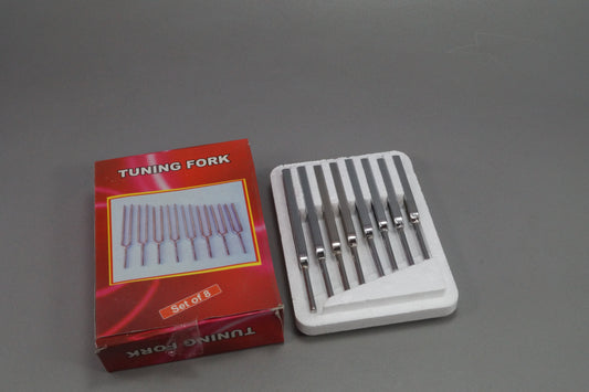 Tuning Forks Set Chrome Plated- Set of 8