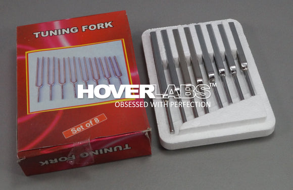 Tuning Forks Set Chrome Plated- Set of 8