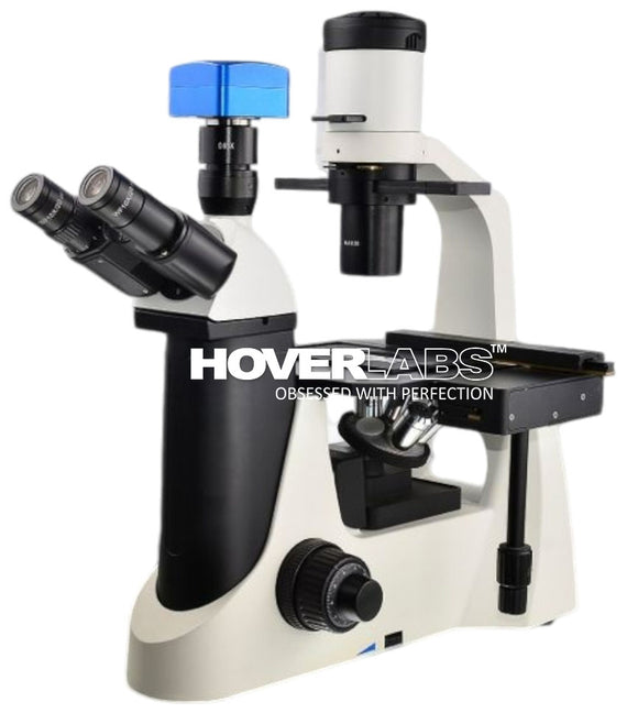 TRINOCULAR INVERTED PHASE CONTRAST & INVERSION CONTRAST MICROSCOPE WITH Hi RESOLUTION CAMERA