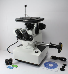 Inverted Metallurgical Microscope with Trinocular Photomicrography Attachment